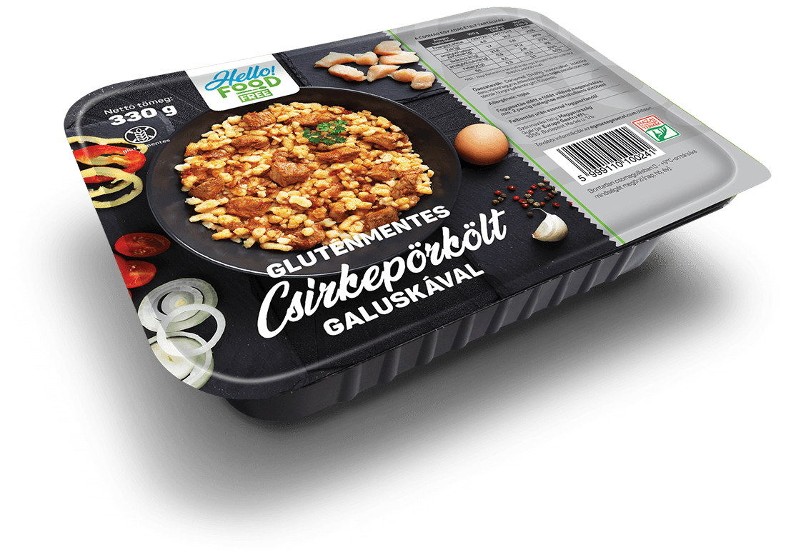 HELLO FOOD FREE Gluténmentes csirkepörkölt galuskával